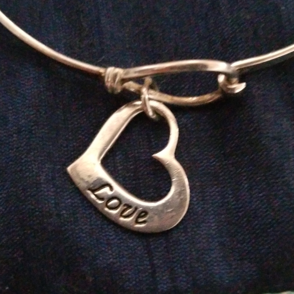 Sterling silver heart charm bracelet